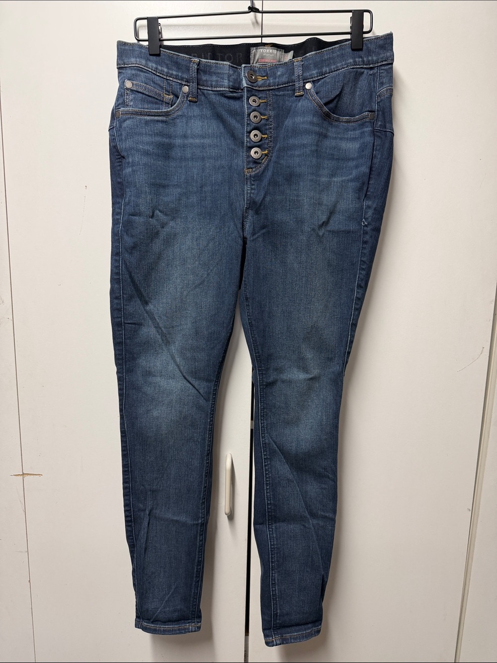 torrid Dark Blue Bombshell Skinny Jeans with Button Fly 12s